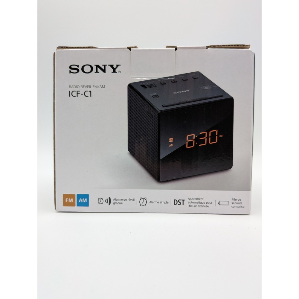 Sony ICF-C1 AM/FM LED Digital Clock Radio - Black Cube (New - Open Box)